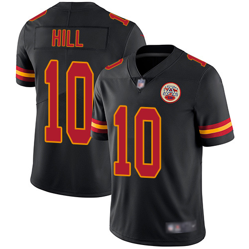 Men Kansas City Chiefs #10 Hill Tyreek Limited Black Rush Vapor Untouchable Football Nike NFL Jersey